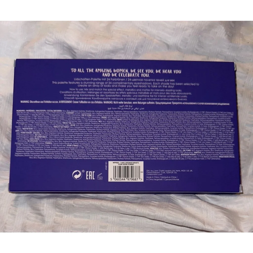 Ciate London Eyeshadow Palette I am Woman Superpower New in Box